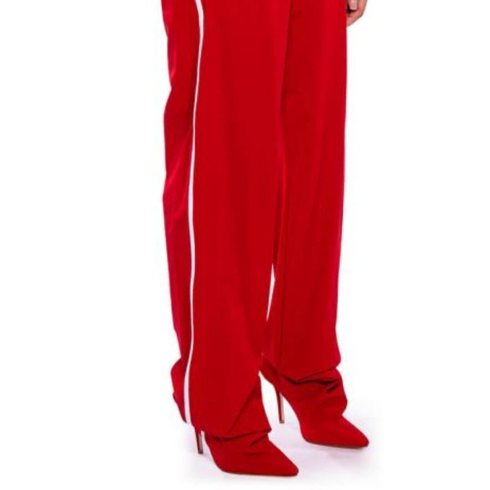 AZALEA WANG " THE ULTIMATE TRACKER " PANT BOOT IN  RED ( BRAND NEW !!!! )